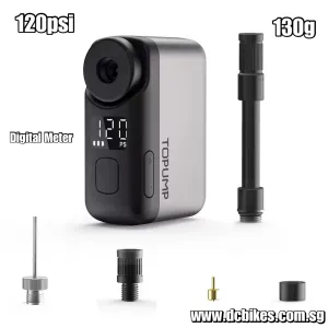 Topump TB2 Pro 450mah Super Mini Digital Meter Guage Powerful Presta Schrader Pocket Size Portable Rechargeable Type C Electric Air Pump 120psi | 130g
