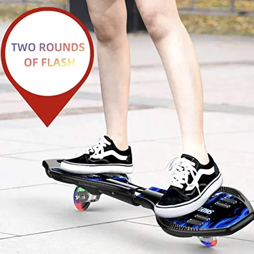 Toyify Alloy Heavy Duty Two Wheel Flash Colorful Lights on Wheels Skate Board for Unisex (Gold, Blue, 33”x 8” x 9)