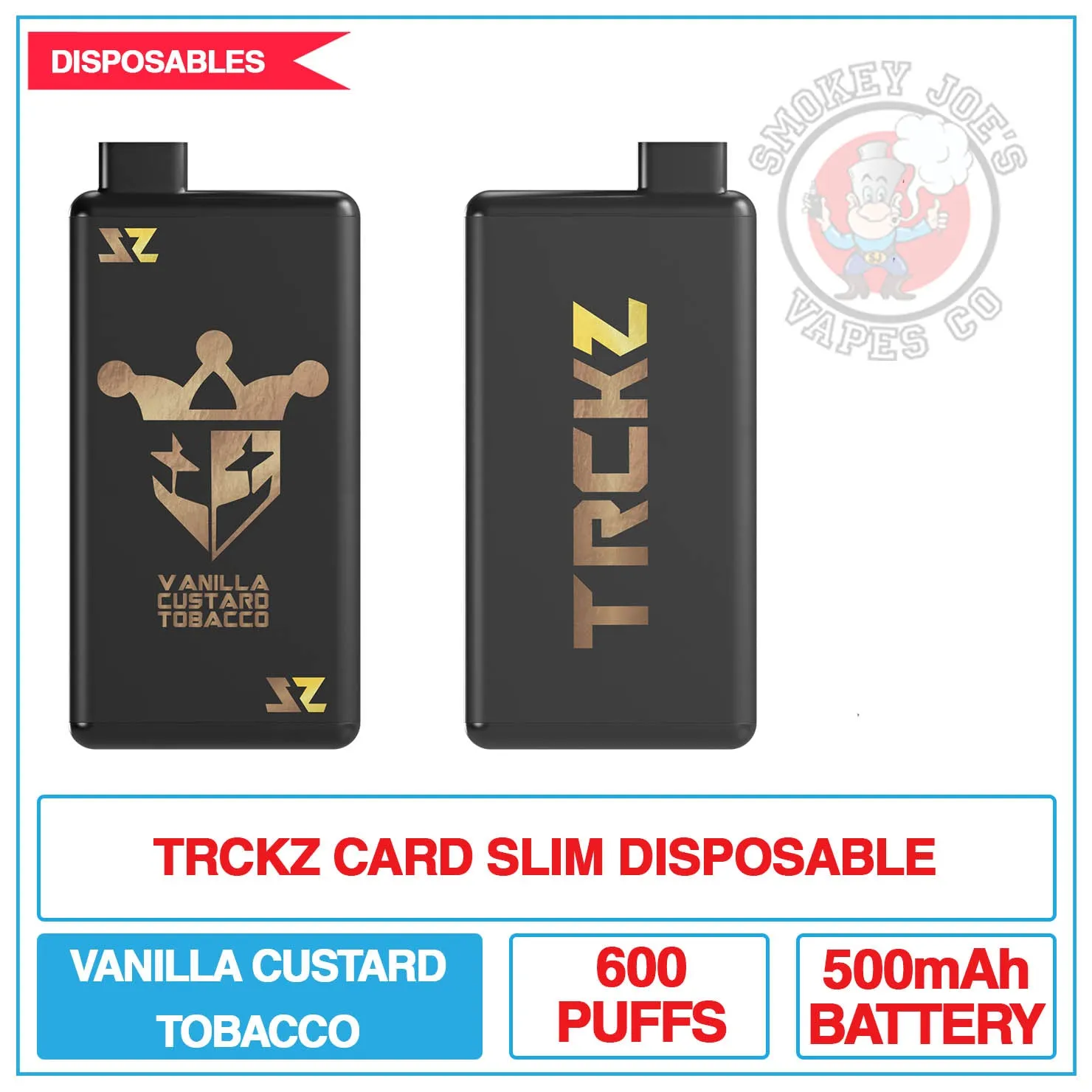 TRCKZ Card - Slim Disposable Vape - Vanilla Custard Tobacco - 20mg