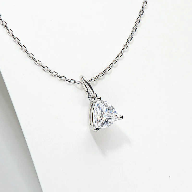 Trillion Cut Solitaire Moissanite Pendant Necklace