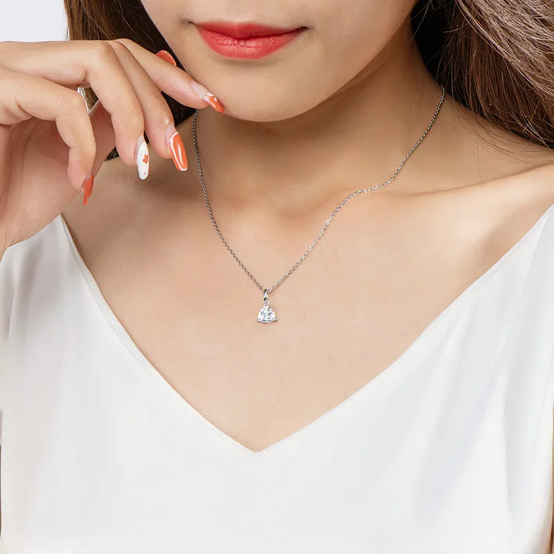 Trillion Cut Solitaire Moissanite Pendant Necklace