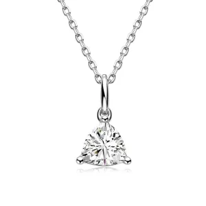 Trillion Cut Solitaire Moissanite Pendant Necklace