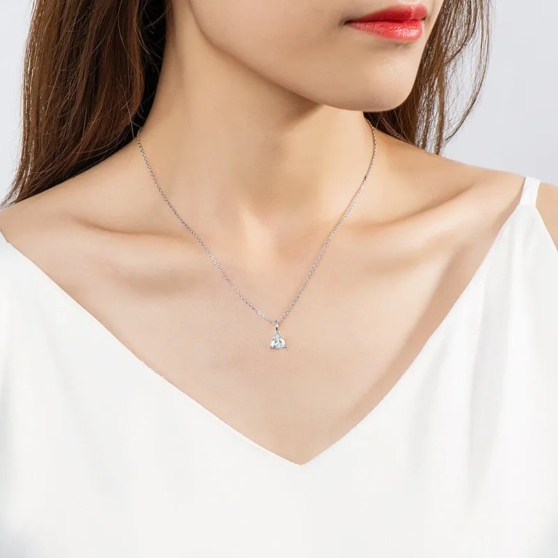 Trillion Cut Solitaire Moissanite Pendant Necklace