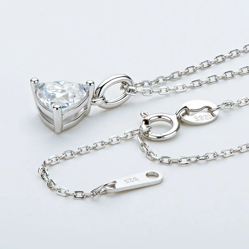 Trillion Cut Solitaire Moissanite Pendant Necklace