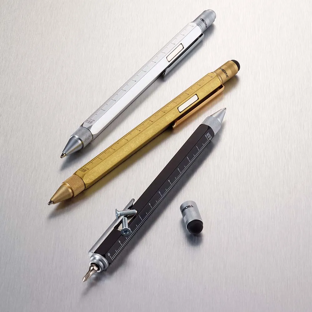 TROIKA Multitasking Ballpoint Pen with Magnet CONSTRUCTION MAGNET - Silver
