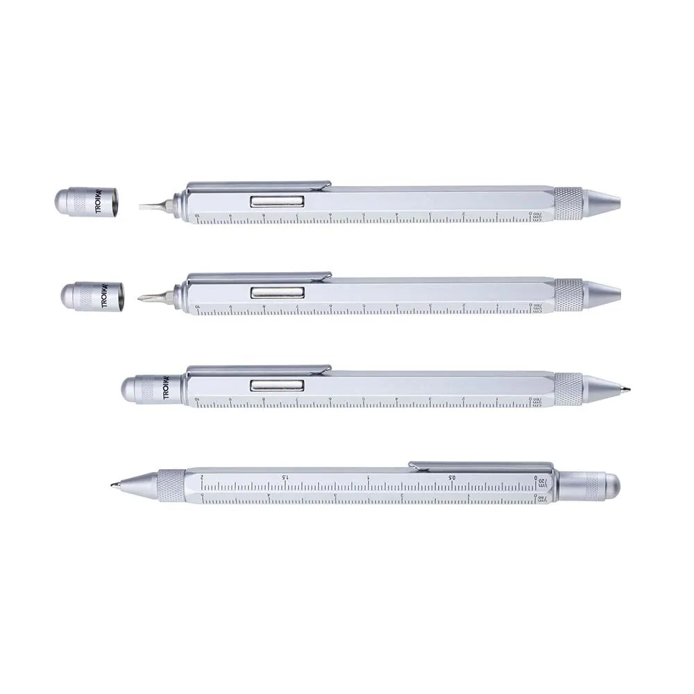 TROIKA Multitasking Ballpoint Pen with Magnet CONSTRUCTION MAGNET - Silver