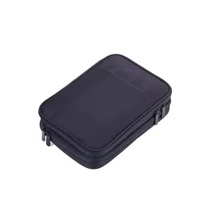 TROIKA Organiser Case with 2 Zipper Compartments CONNECTED - Black