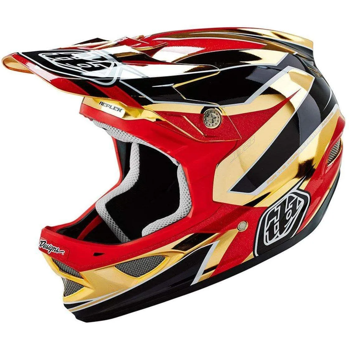 Troy Lee D3 Composite Full Face Helmet - Reflex Gold Chrome
