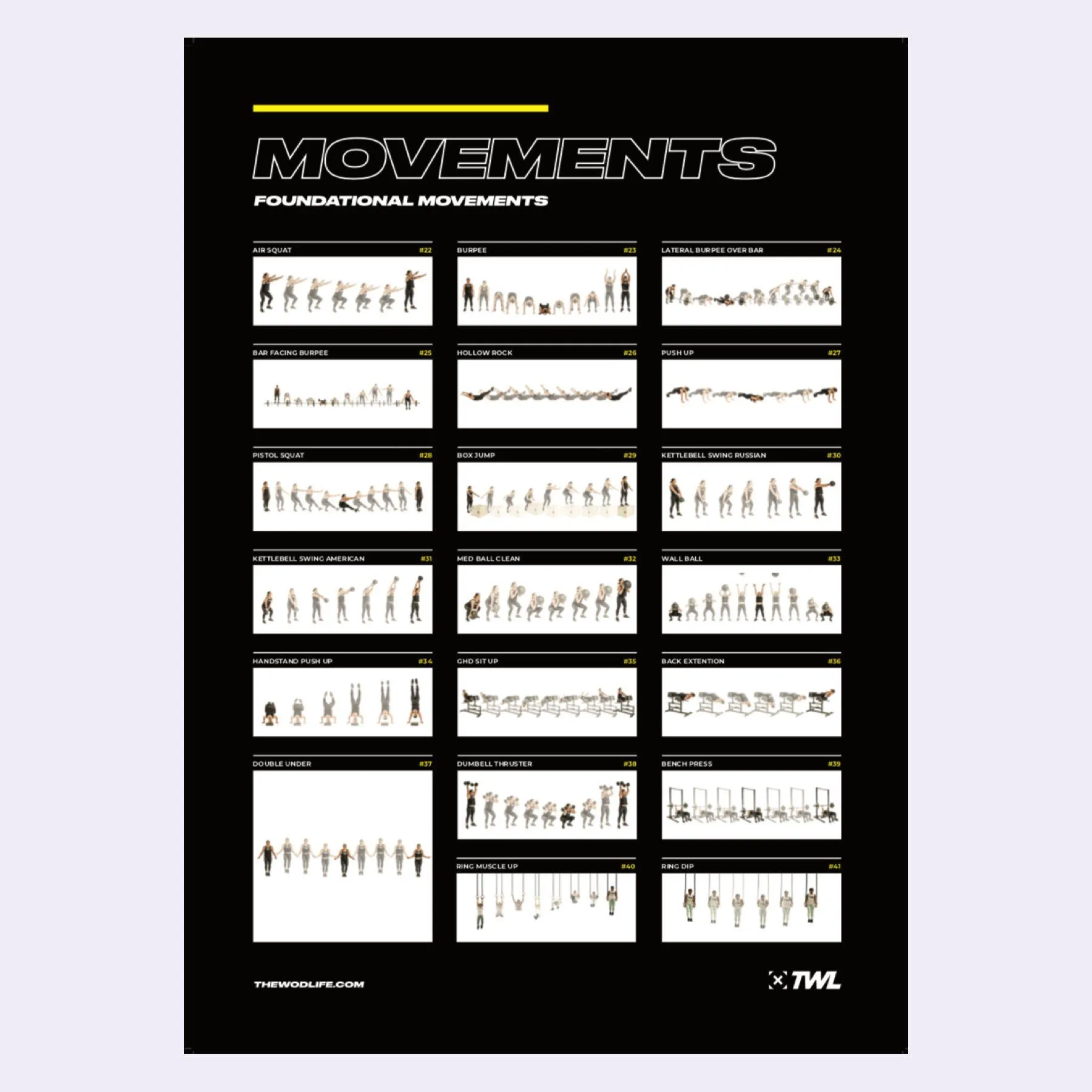 TWL - BENCHMARK WORKOUTS & MOVEMENTS DIGITAL POSTERS - FOUR PACK