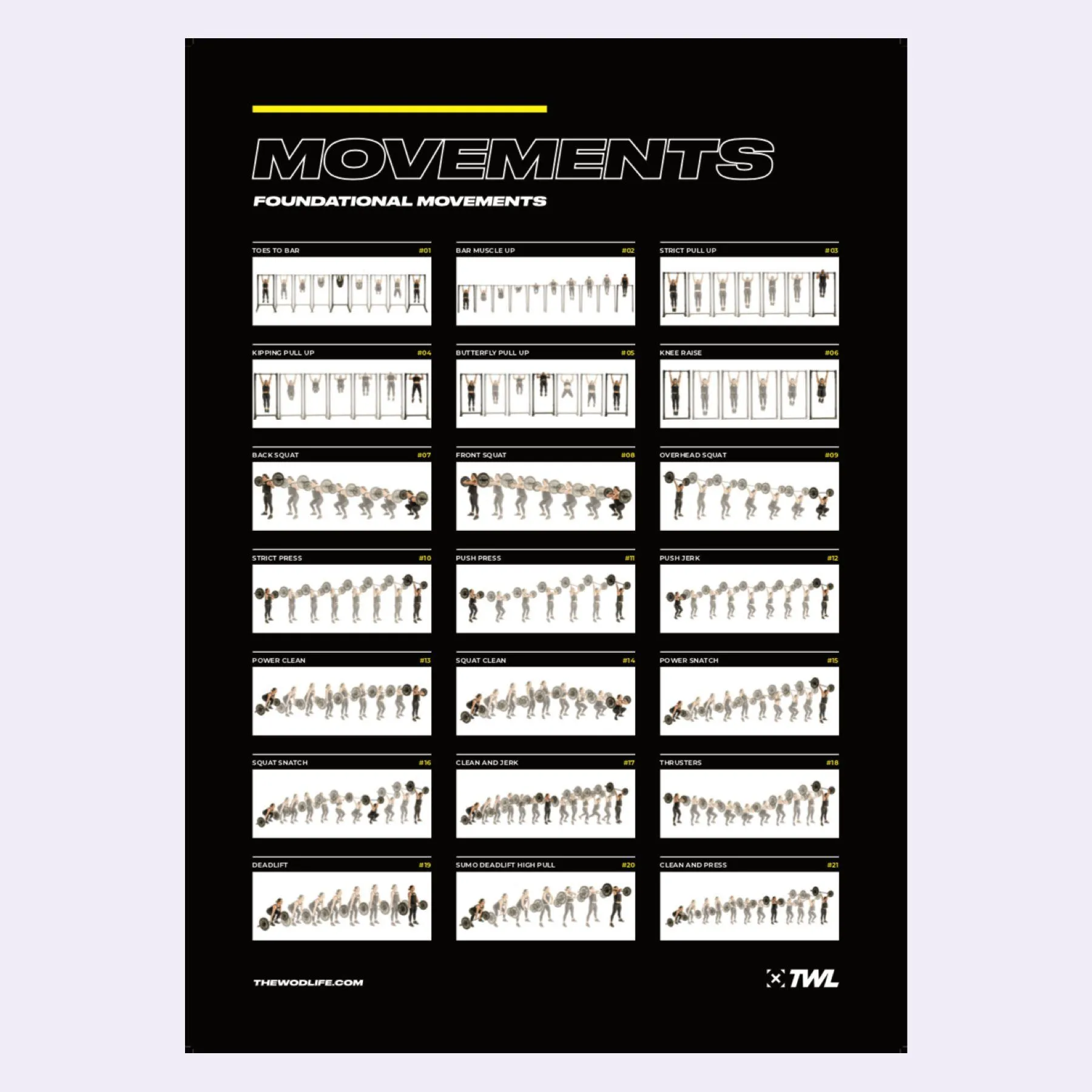 TWL - BENCHMARK WORKOUTS & MOVEMENTS DIGITAL POSTERS - FOUR PACK