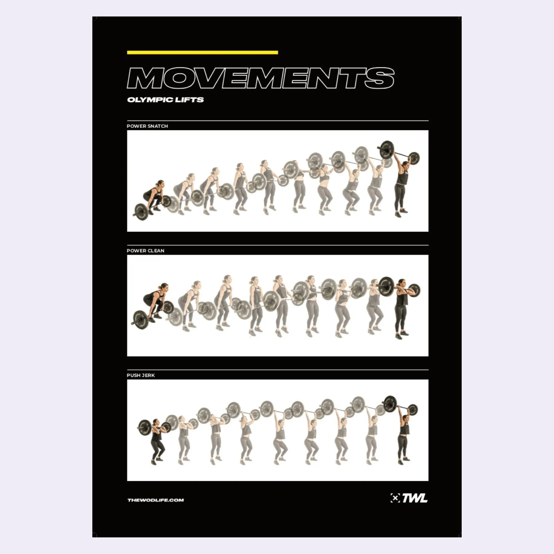 TWL - BENCHMARK WORKOUTS & MOVEMENTS DIGITAL POSTERS - FOUR PACK