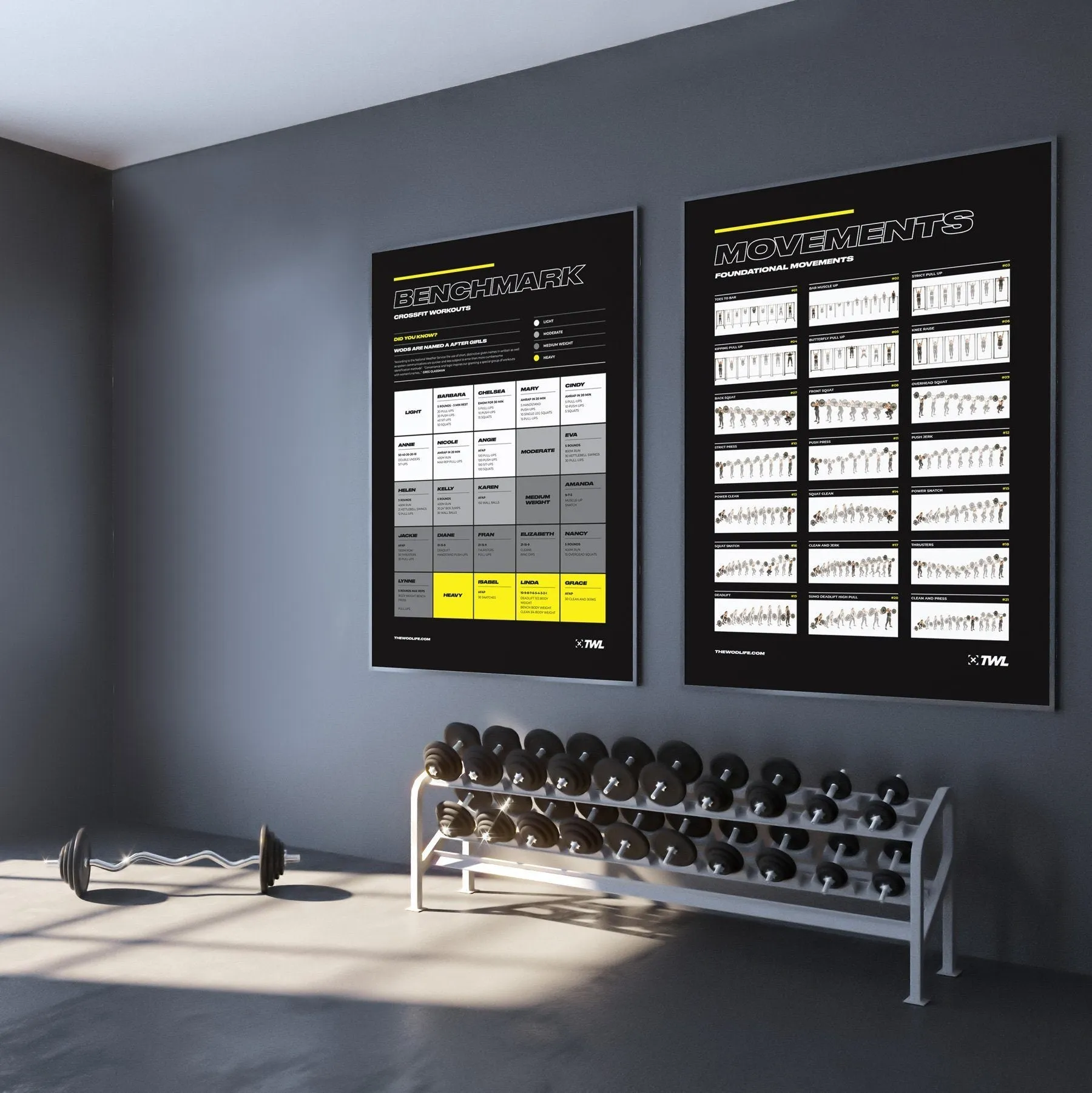 TWL - BENCHMARK WORKOUTS & MOVEMENTS DIGITAL POSTERS - FOUR PACK