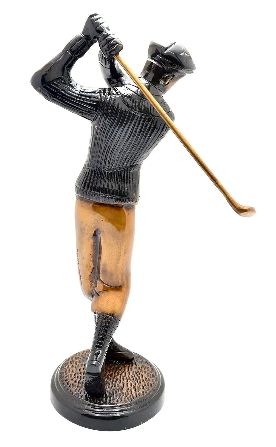 Two Moustaches Golfer Shot Brass Showpiece Figurine, Decorative Items for Home, Living Room Decorative Items, Home Decoration Items, Standard, Pack of 1
