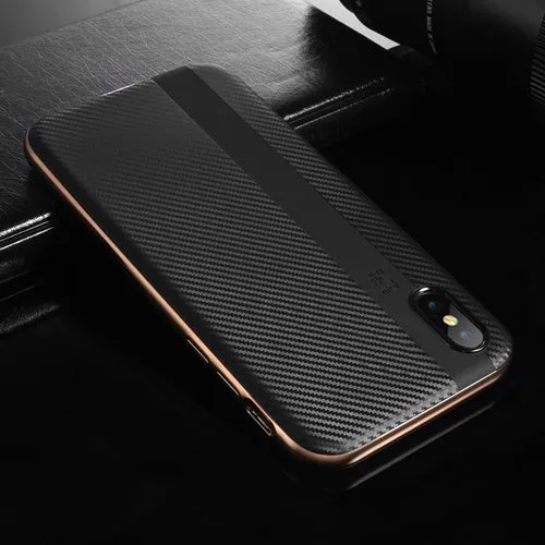 Ultra Thin Slim Fashion Acrylic Frame   Black Soft TPU Cover For iPhone X - Blue,Gold,Gray,Red,Silver