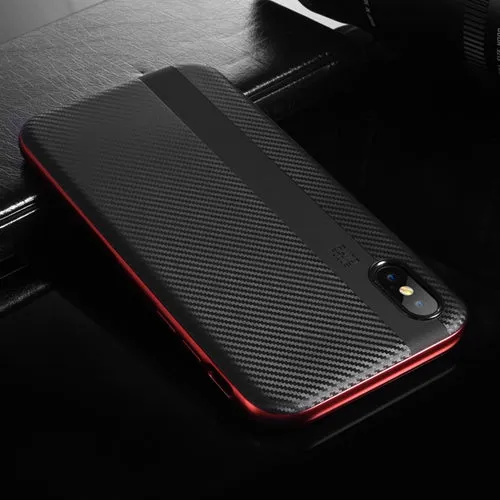 Ultra Thin Slim Fashion Acrylic Frame   Black Soft TPU Cover For iPhone X - Blue,Gold,Gray,Red,Silver