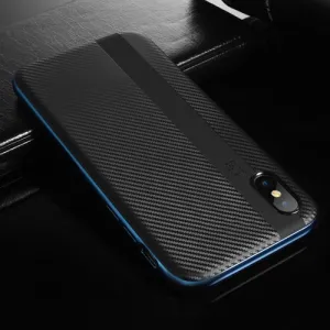 Ultra Thin Slim Fashion Acrylic Frame   Black Soft TPU Cover For iPhone X - Blue,Gold,Gray,Red,Silver