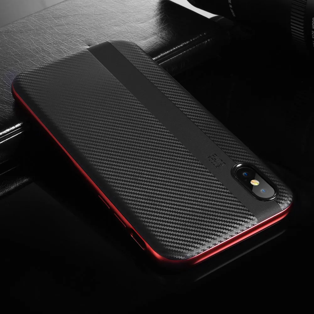 Ultra Thin Slim Fashion Acrylic Frame   Black Soft TPU Cover For iPhone X - Blue,Gold,Gray,Red,Silver