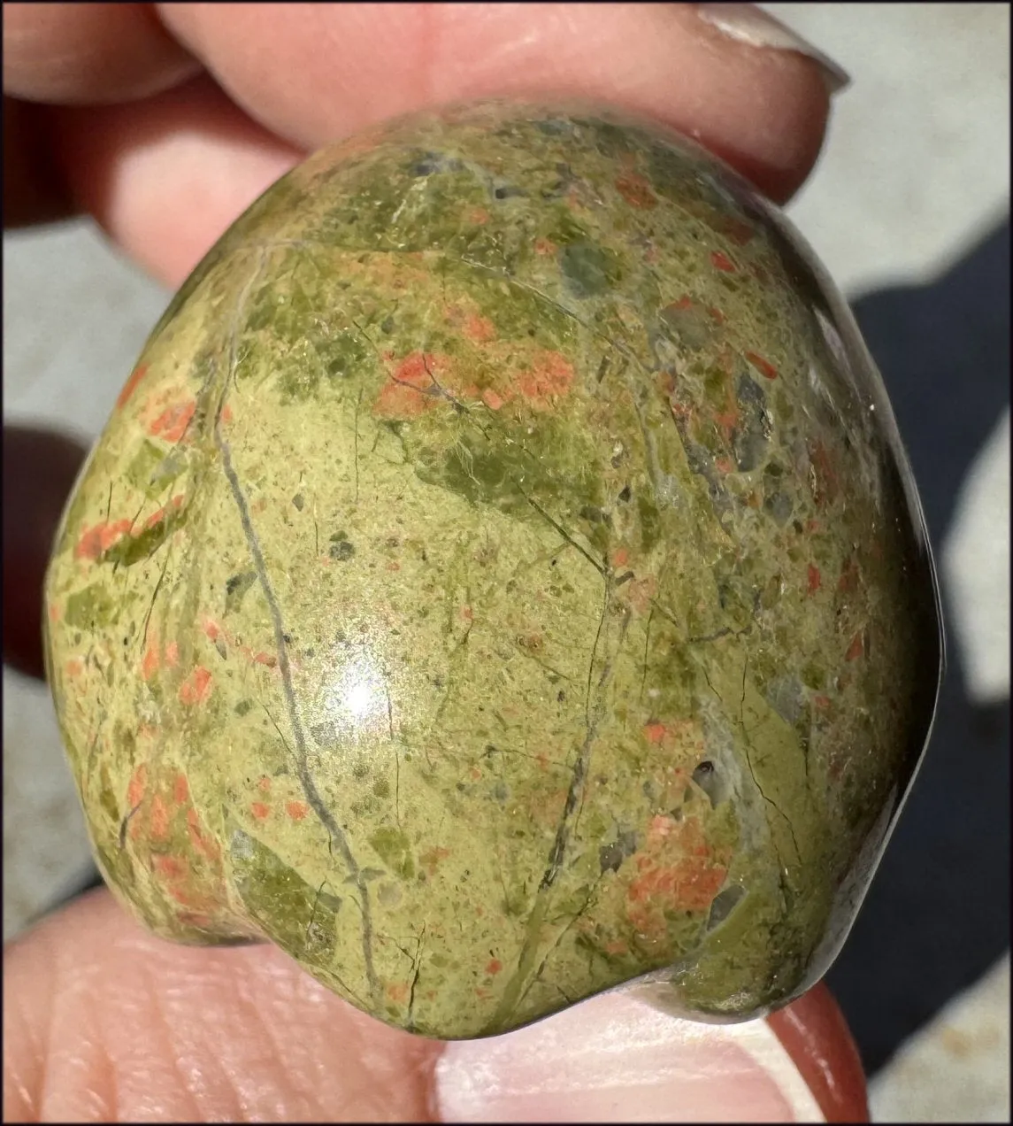 UNAKITE Crystal Skull - Connect with Mother Earth, Heart Chakra - with Synergy 9  years