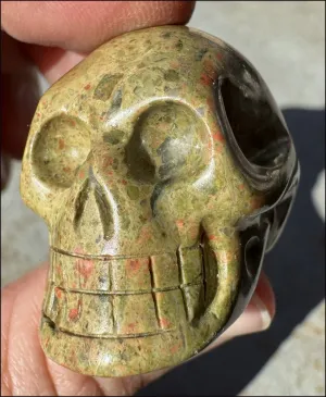 UNAKITE Crystal Skull - Connect with Mother Earth, Heart Chakra - with Synergy 9  years