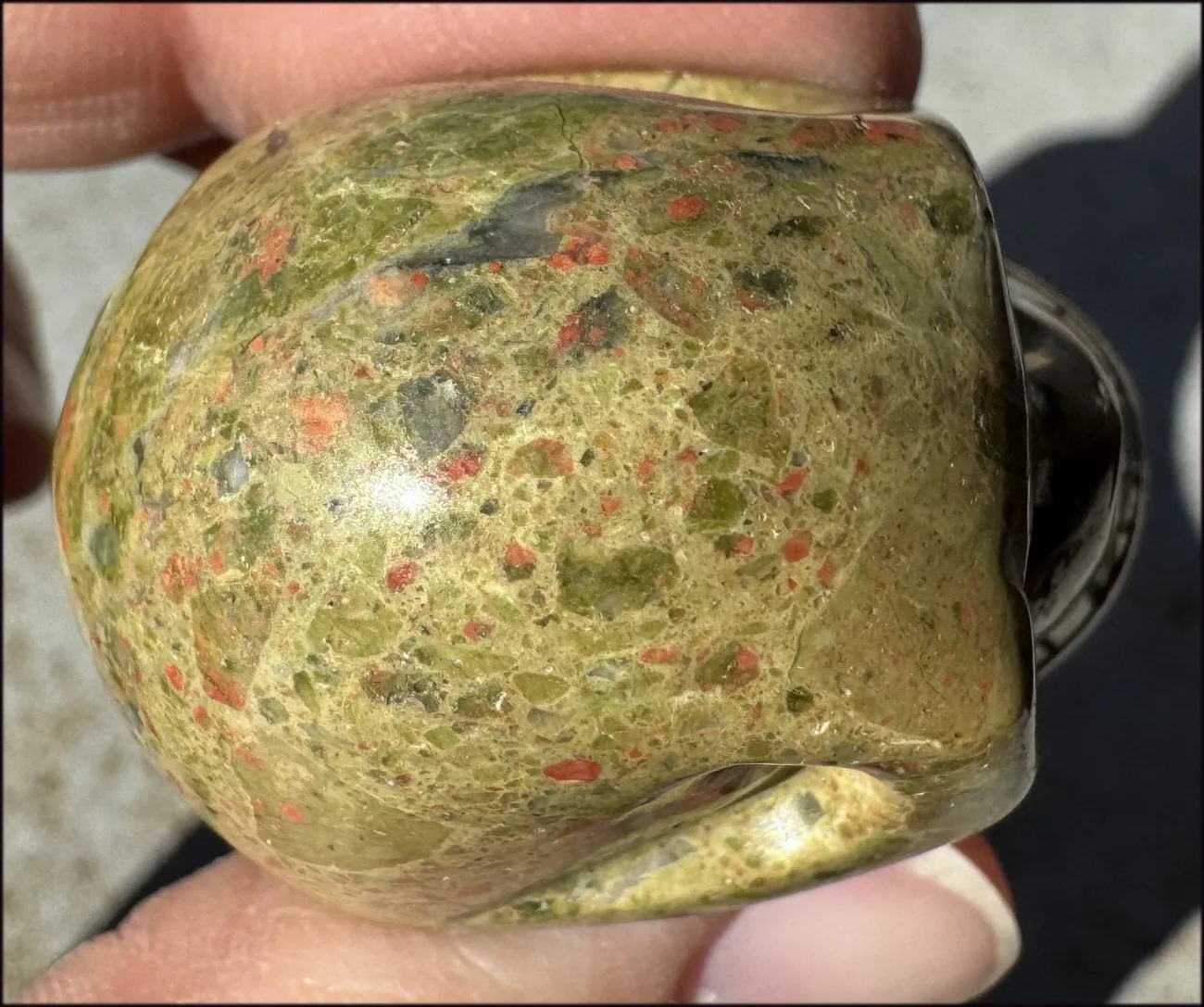 UNAKITE Crystal Skull - Connect with Mother Earth, Heart Chakra - with Synergy 9  years