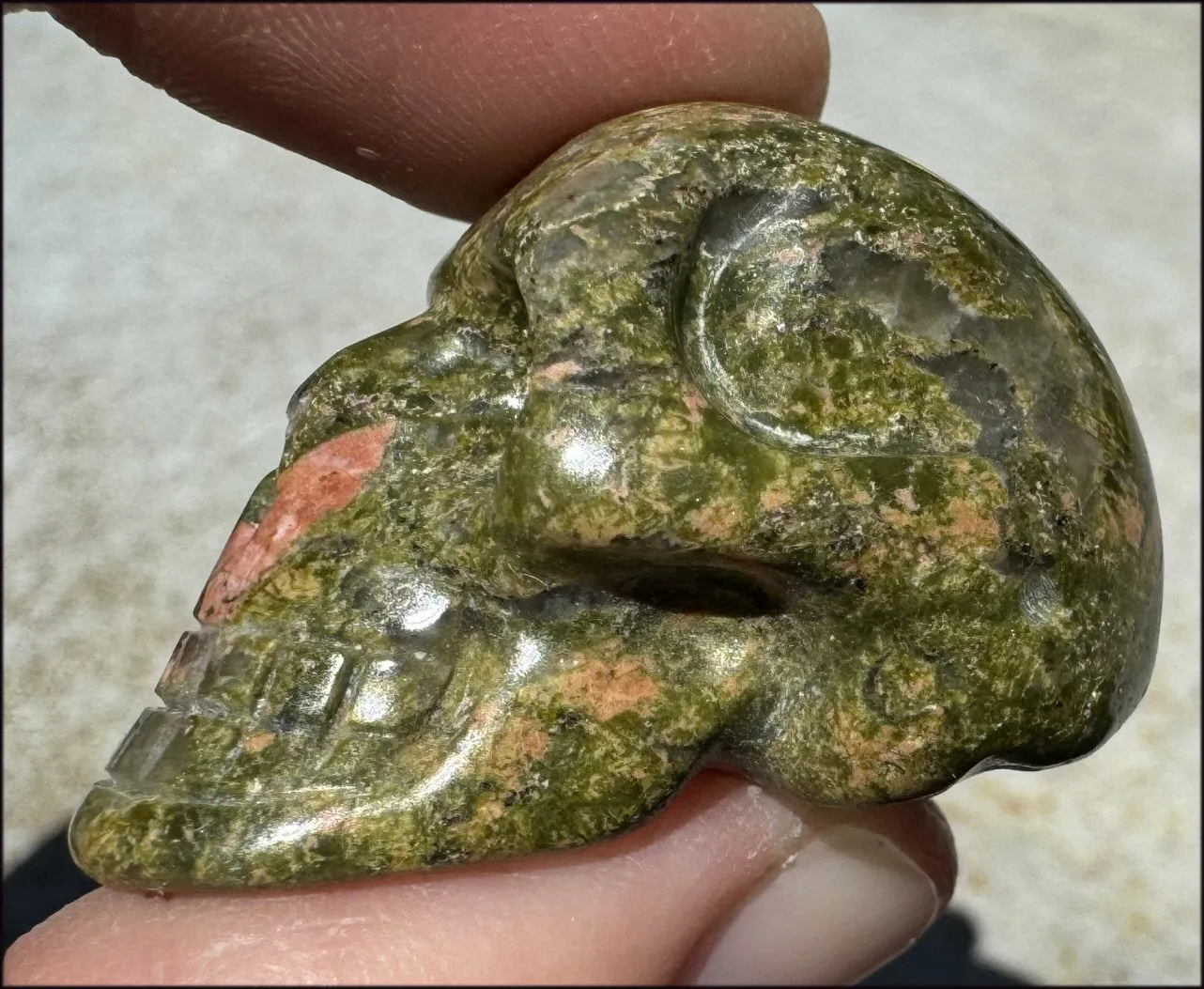 UNAKITE Crystal Skull - Connect with Mother Earth - with Synergy 9  years
