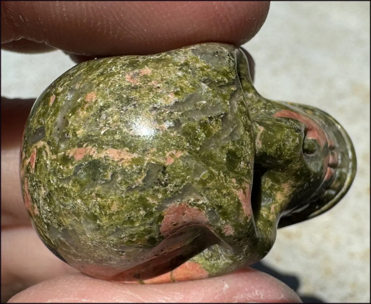 UNAKITE Crystal Skull - Connect with Mother Earth - with Synergy 9  years