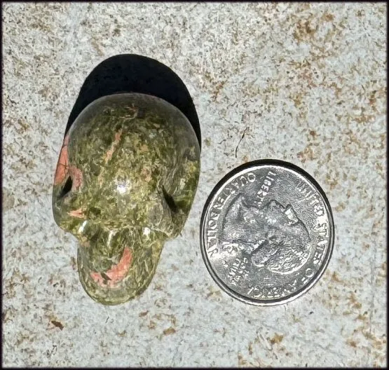 UNAKITE Crystal Skull - Connect with Mother Earth - with Synergy 9  years