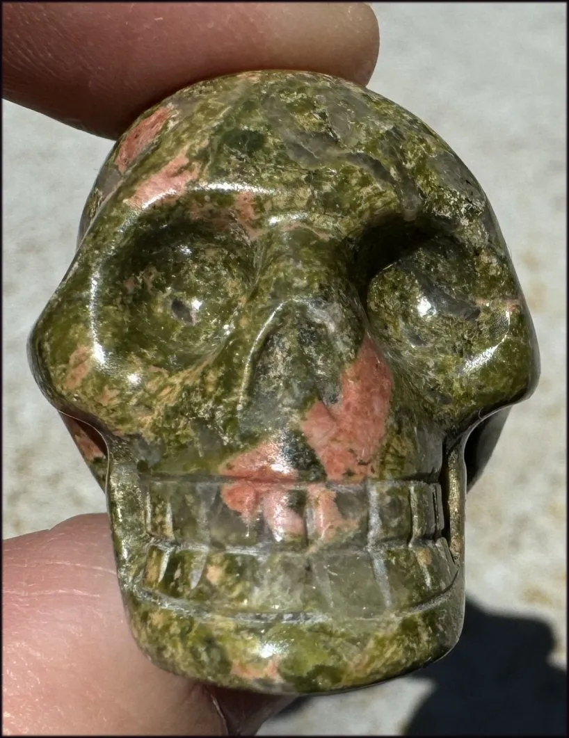 UNAKITE Crystal Skull - Connect with Mother Earth - with Synergy 9  years