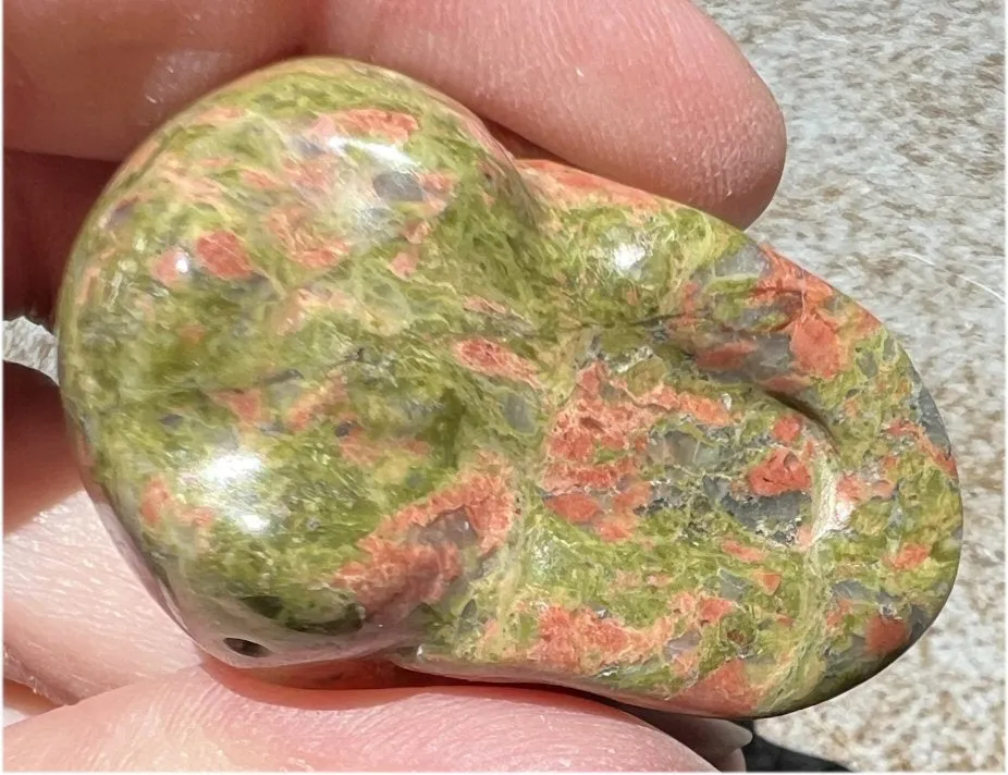UNAKITE Crystal Skull - Self-Growth, Connect with Animal Totem