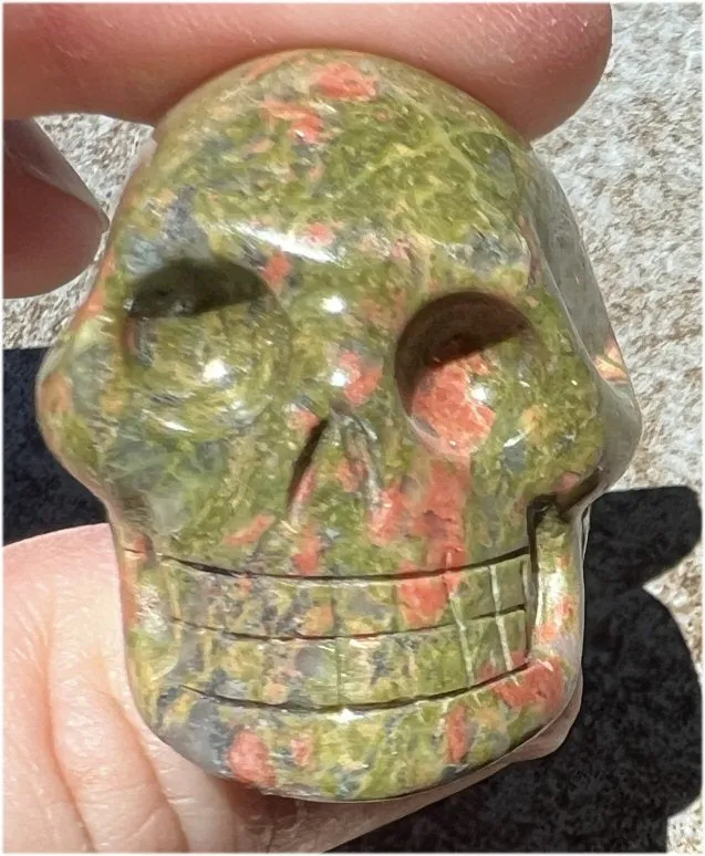UNAKITE Crystal Skull - Self-Growth, Connect with Animal Totem