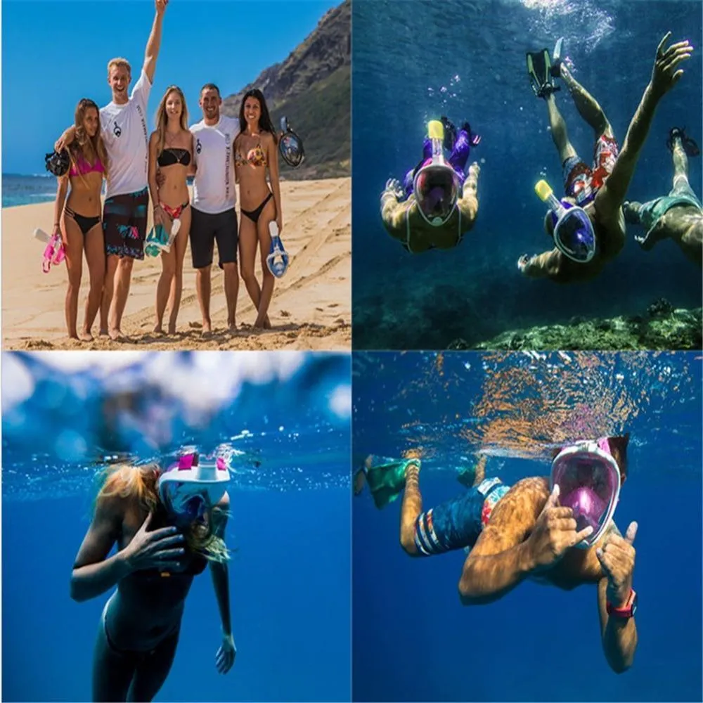 Underwater Scuba Anti Fog Full Face Diving Mask Snorkeling Set Respiratory masks Safe and waterproof Swimming Equipment