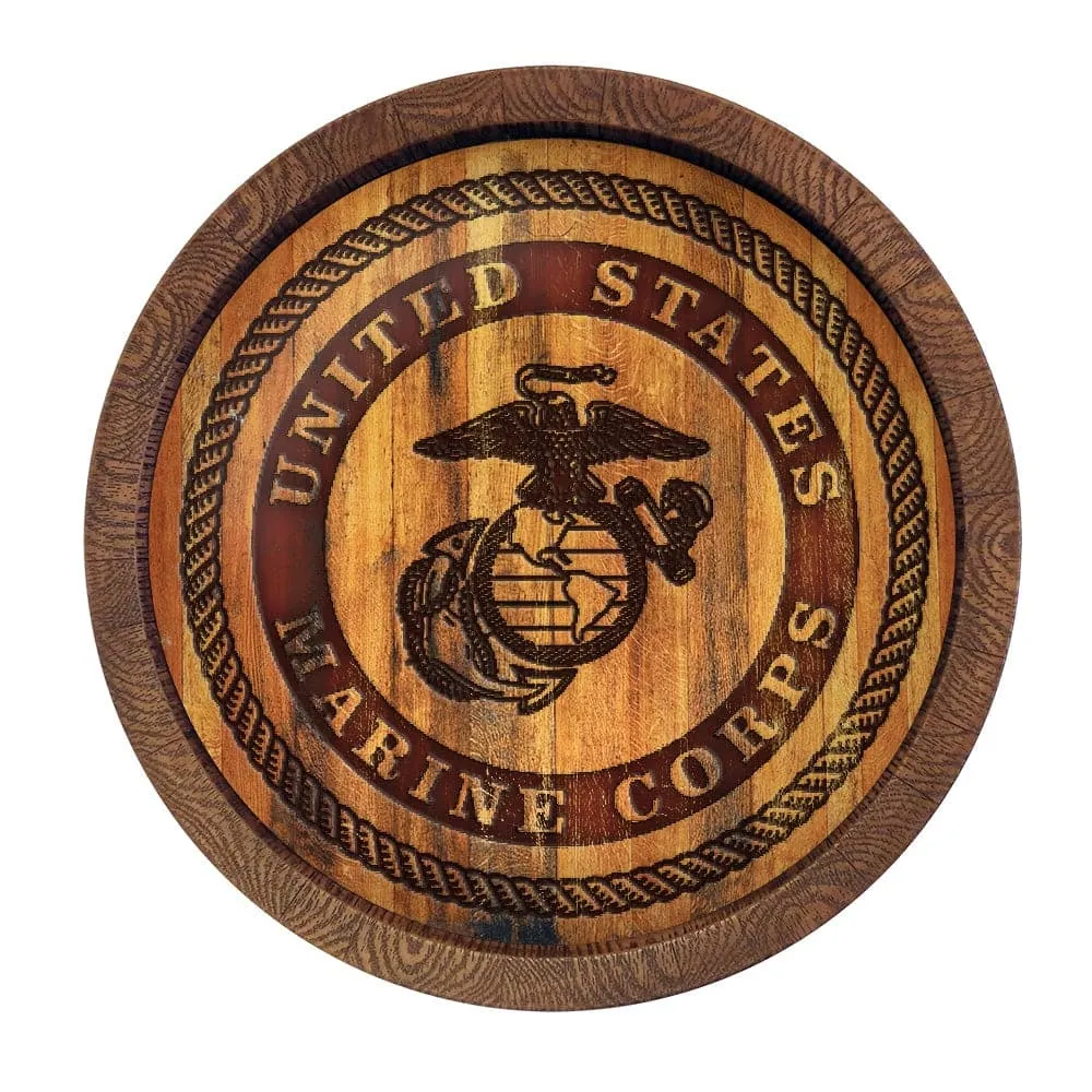 US Marine Corps: Seal - Branded "Faux" Barrel Top Sign