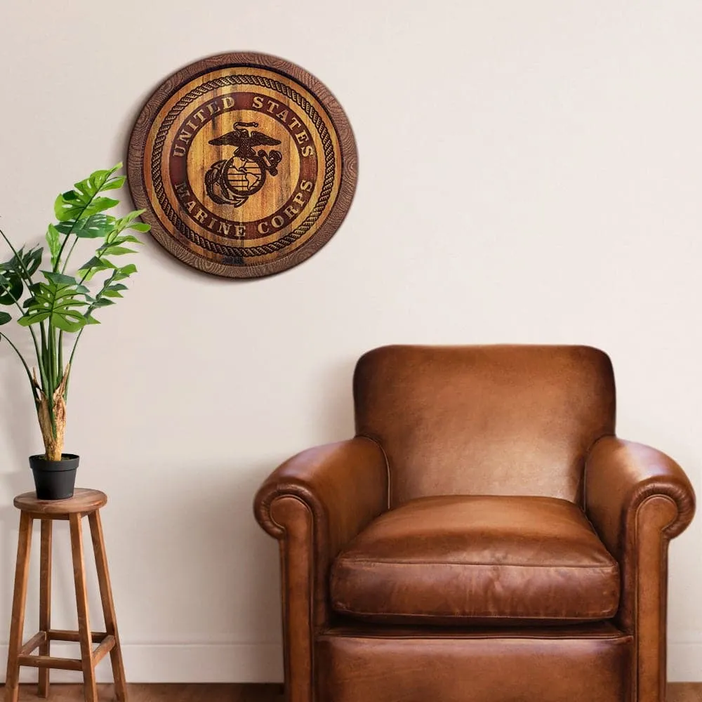 US Marine Corps: Seal - Branded "Faux" Barrel Top Sign