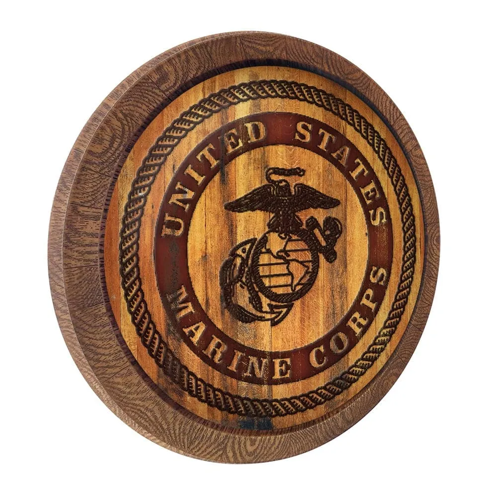 US Marine Corps: Seal - Branded "Faux" Barrel Top Sign
