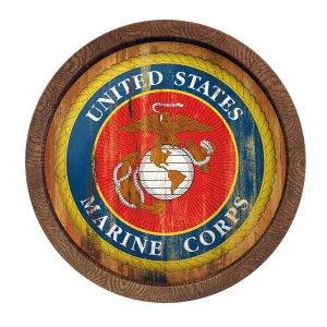 US Marine Corps: Seal - Weathered "Faux" Barrel Top Sign
