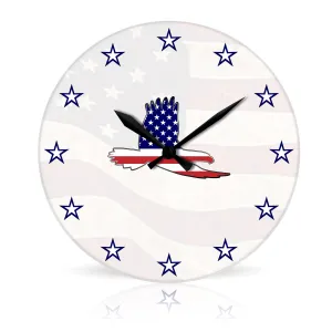 USA Eagle <br>Round Acrylic Wall Clock 10.75"