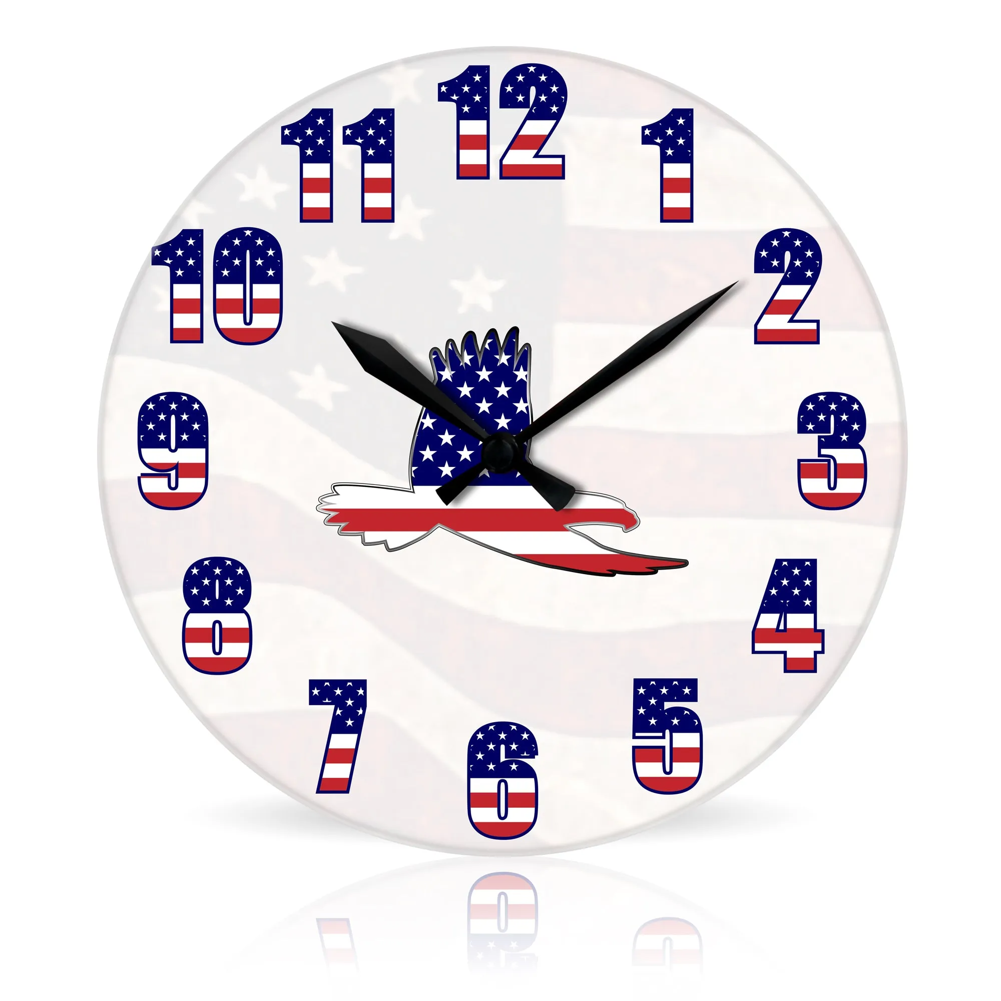 USA Eagle <br>Round Acrylic Wall Clock 10.75"