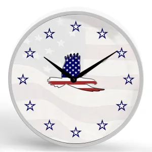 USA Eagle <br>Round Framed Wall Clock 11.75"