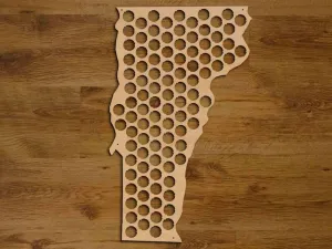 Vermont Beer Cap Map, Holder, Gift for Him, Father's Day Gift handmade