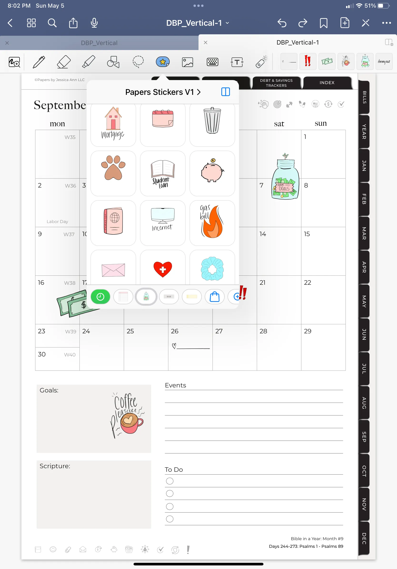 Vertical Digital Budget Planner - 2025