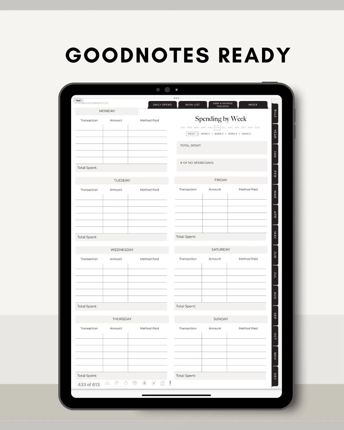 Vertical Digital Budget Planner - 2025