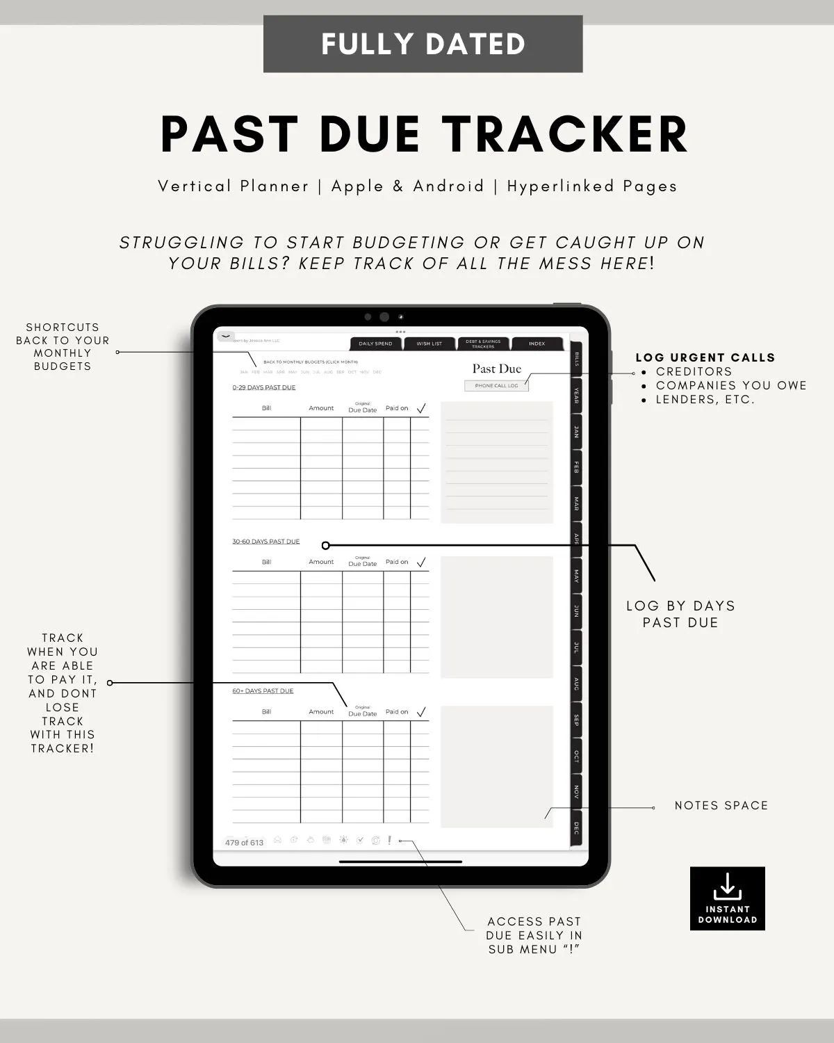 Vertical Digital Budget Planner - 2025