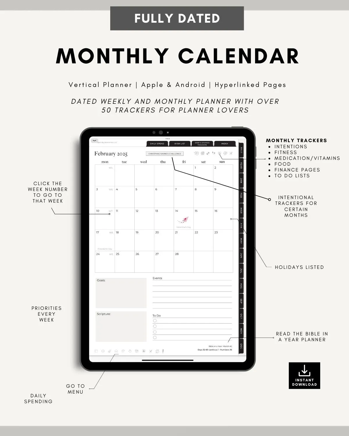 Vertical Digital Budget Planner - 2025