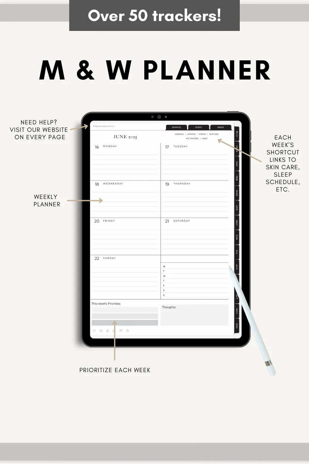 Vertical Digital Budget Planner - 2025