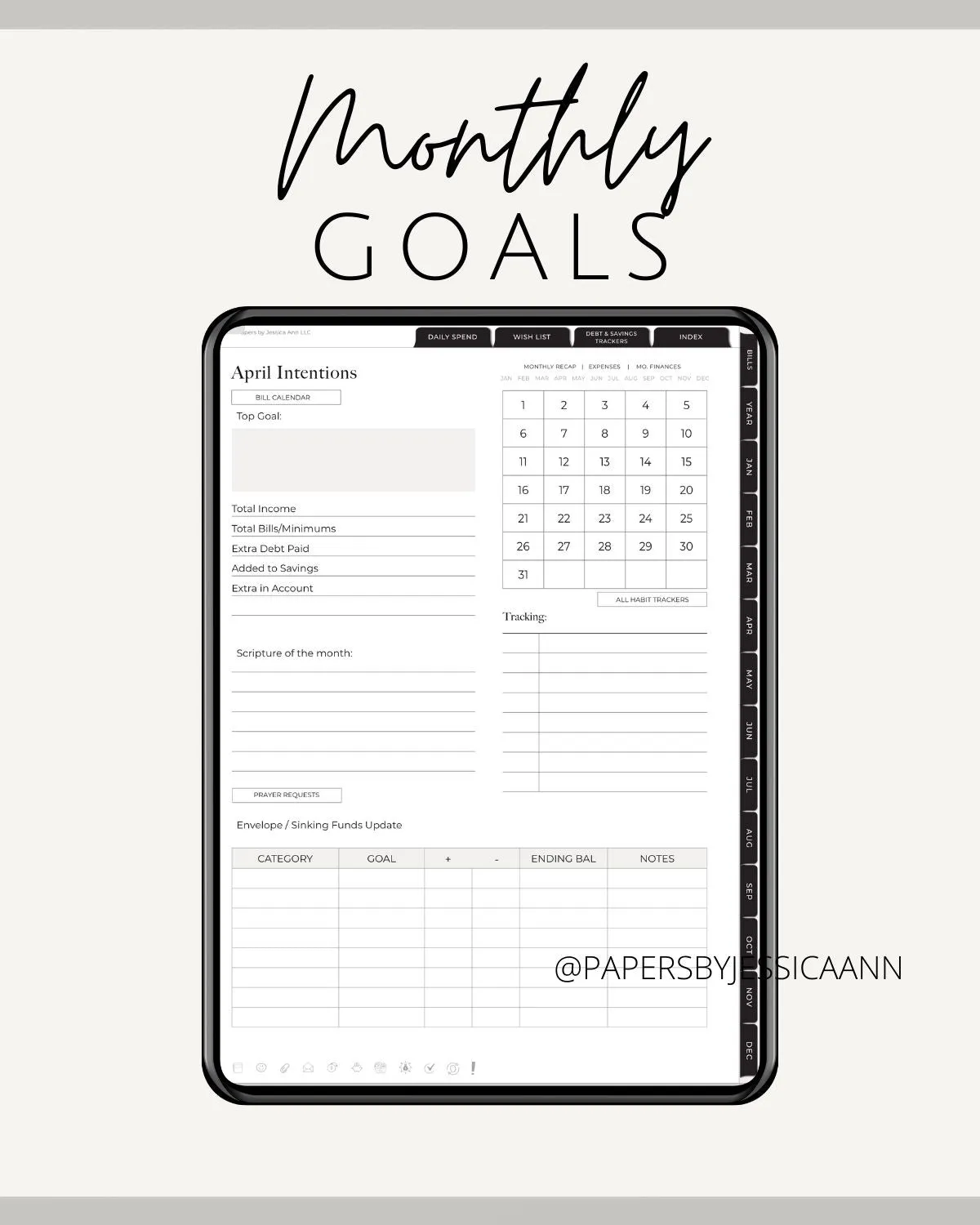 Vertical Digital Budget Planner - 2025