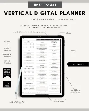 Vertical Digital Budget Planner - 2025