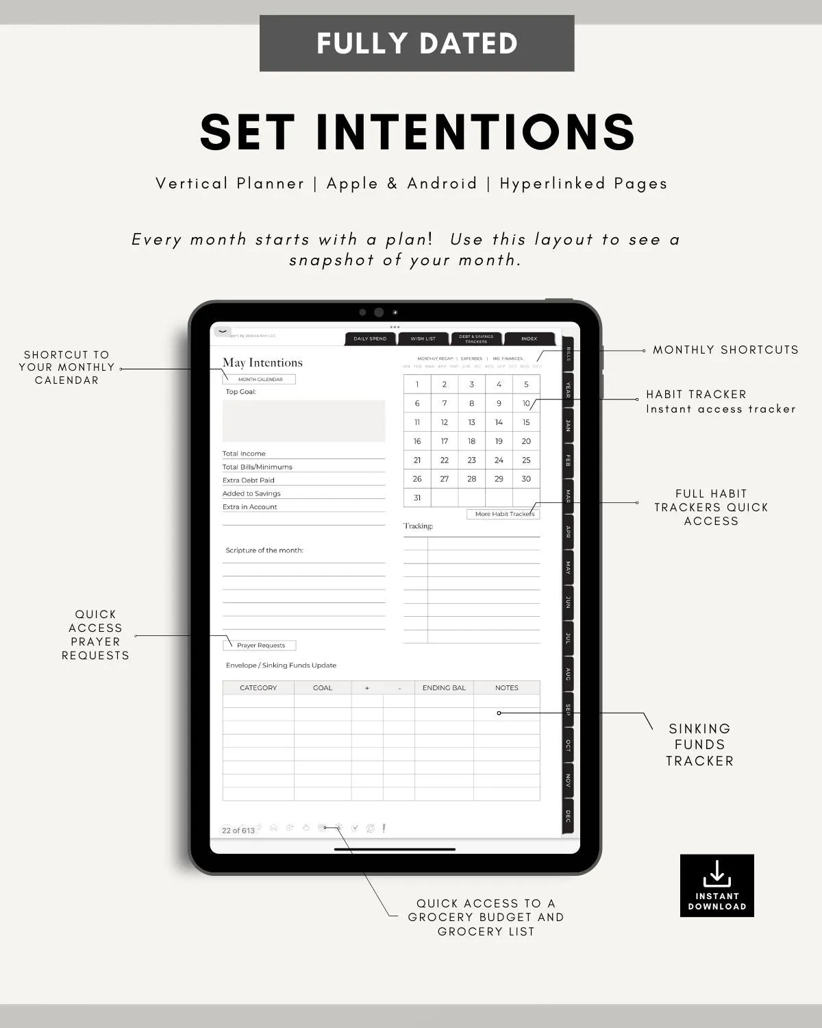 Vertical Digital Budget Planner - 2025