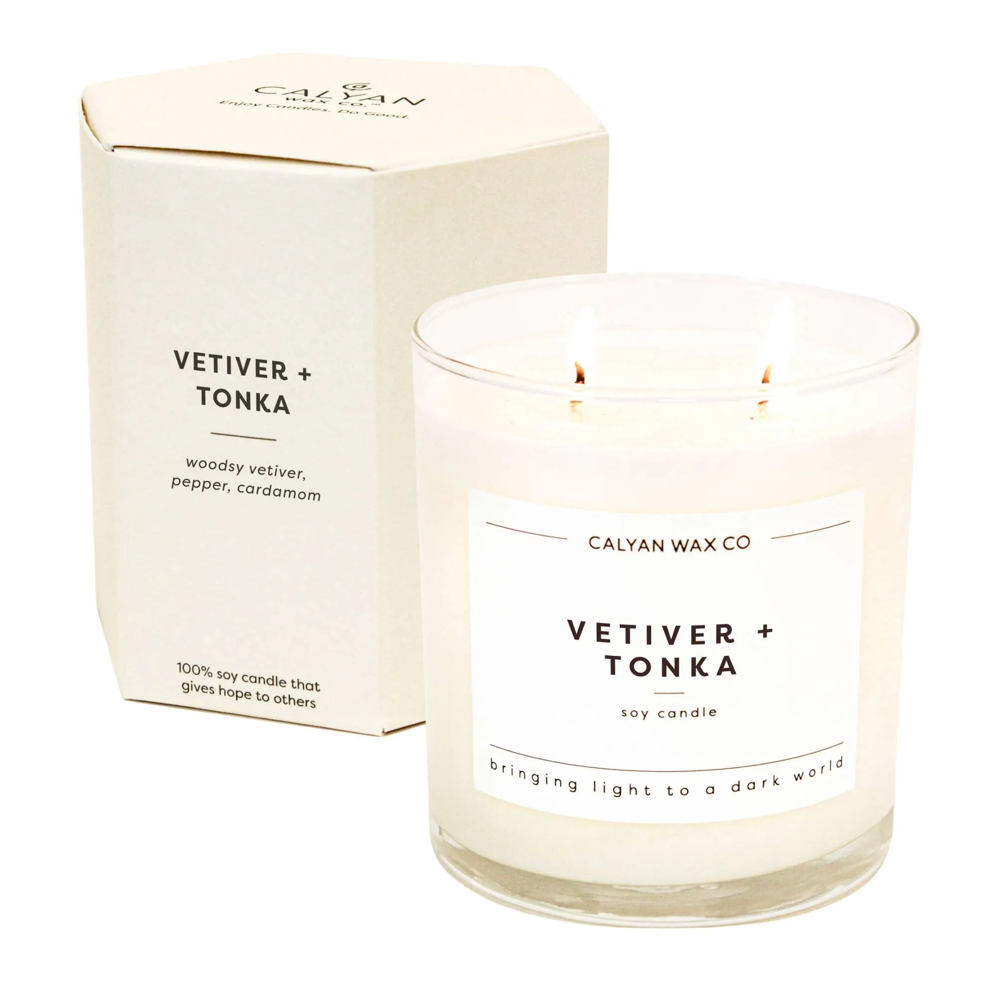 Vetiver   Tonka Glass Tumbler Soy Candle