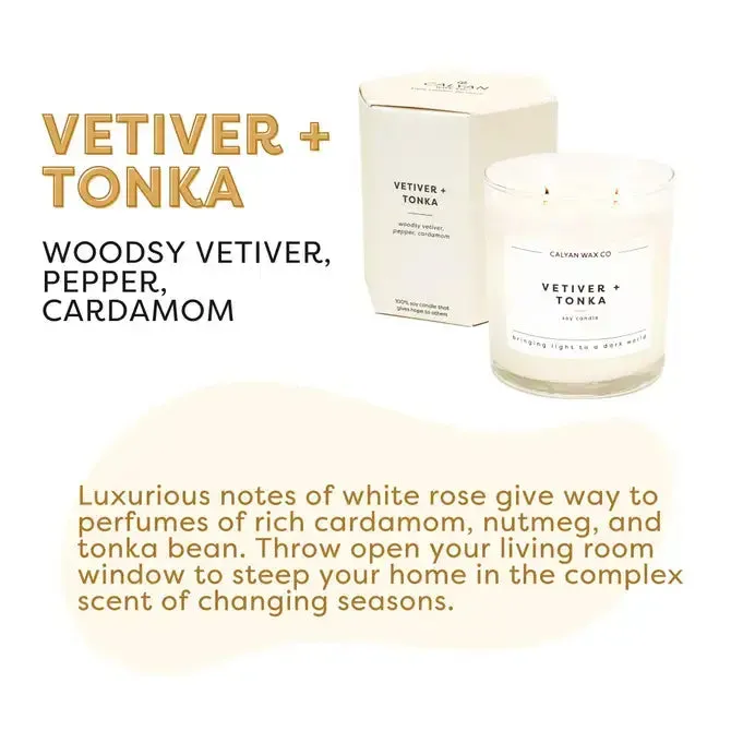 Vetiver   Tonka Glass Tumbler Soy Candle