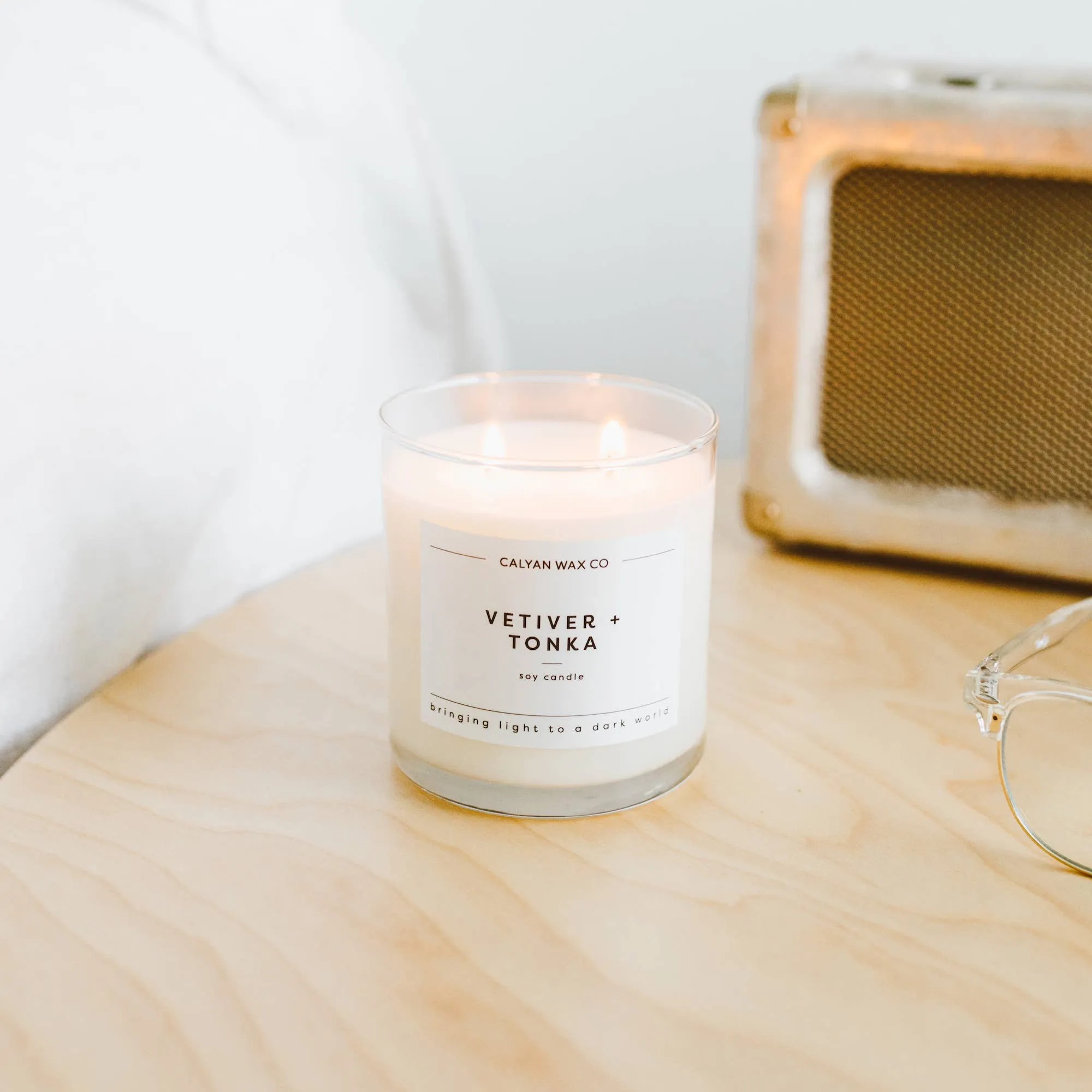 Vetiver   Tonka Glass Tumbler Soy Candle